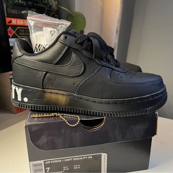 Black Nike Air Force Low CMFT Equality QS BHM Size